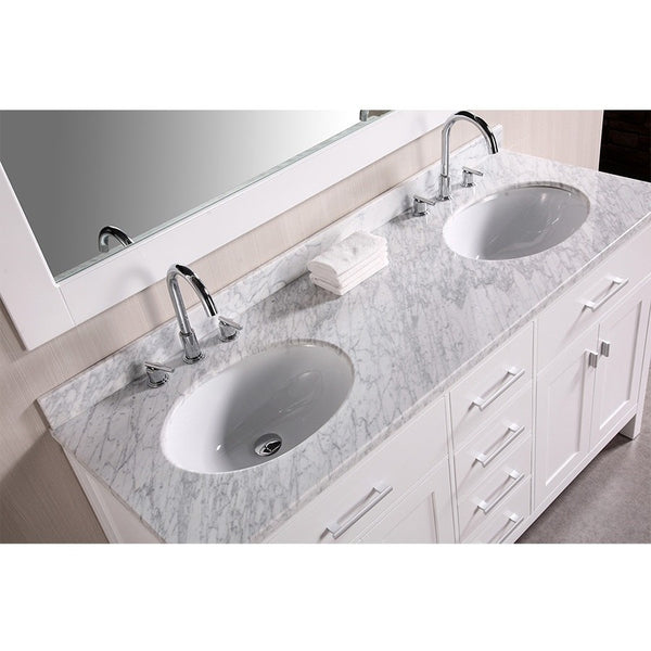 Design Element 61 London Double Sink Vanity Set White/Espresso DEC076A –  Bath Vanity Plus