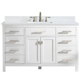 Design Element Valentino 54 in. W x 22 in. D Bath Vanity in White with Quartz Vanity Top in White with White Basin | V01-54-WT