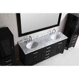 London 72″ Espresso Transitional Double Sink Vanity Set w/ Two Matching Linen Cabinet