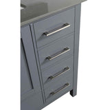 Design Element London 36" Gray Transitional Single Sink Vanity w/ Quartz Top