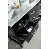 London 61" Espresso Transitional Double Sink Vanity Set