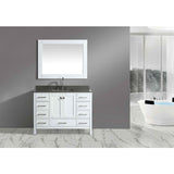 London 48" White Transitional Single Sink Vanity w/ Quartz Top