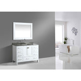 London 48" White Transitional Single Sink Vanity w/ Quartz Top