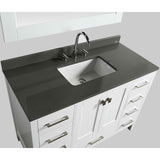 London 48" White Transitional Single Sink Vanity w/ Quartz Top