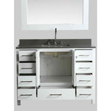 London 48" White Transitional Single Sink Vanity w/ Quartz Top