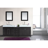 Odyssey 88" Espresso Modern Double Sink Vanity Set w/ Trough Style Sinks