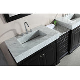 Odyssey 88" Espresso Modern Double Sink Vanity Set w/ Trough Style Sinks