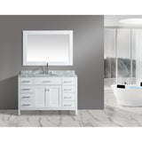 Design Element London 54" White Transitional Single Sink Vanity Set