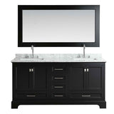 Design Element Omega 72" Espresso Transitional Double Sink Vanity