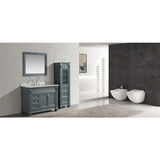 Hudson 48″ Gray Single Sink Vanity With Marble Top And Linen Cabinet