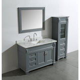 Hudson 48″ Gray Single Sink Vanity With Marble Top And Linen Cabinet