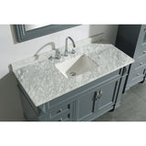 Hudson 48″ Gray Single Sink Vanity With Marble Top And Linen Cabinet