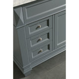 Hudson 48″ Gray Single Sink Vanity With Marble Top And Linen Cabinet