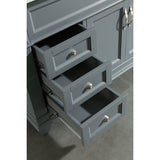 Hudson 48″ Gray Single Sink Vanity With Marble Top And Linen Cabinet