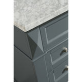 Hudson 48″ Gray Single Sink Vanity With Marble Top And Linen Cabinet