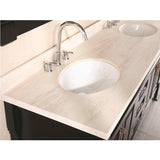 Marcos 72" Espresso Modern Double Sink Vanity With Travertine Stone Countertop