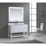 Design Element London 48" White Transitional Single Sink Vanity Set