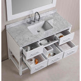 Design Element London 48" White Transitional Single Sink Vanity Set