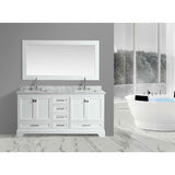 Design Element Omega 72" White Transitional Double Sink Vanity