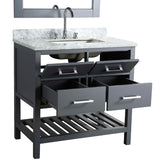 London 36" Gray Transitional Single Sink Vanity Set