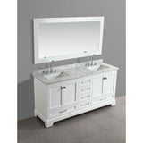 Design Element Omega 72" White Transitional Double Sink Vanity