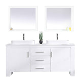 Washington 72″ White Modern Double Sink Vanity Set