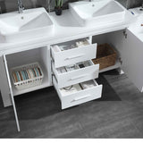 Washington 72″ White Modern Double Sink Vanity Set