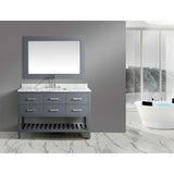 Design Element London 54" Gray Transitional Single Sink Vanity Set