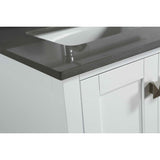 Design Element London 36" White Transitional Single Sink Vanity w/ Quartz Top