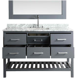 Design Element London 54" Gray Transitional Single Sink Vanity Set