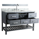 Design Element London 54" Gray Transitional Single Sink Vanity Set