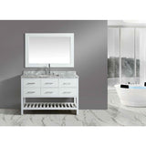 Design Element London 54" White Transitional Single Sink Vanity Set