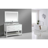 Design Element London 54" White Transitional Single Sink Vanity Set