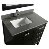 Design Element London 36" Espresso Transitional Single Sink Vanity w/ Quartz Top