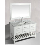 Design Element London 54" White Transitional Single Sink Vanity Set