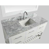 Design Element London 54" White Transitional Single Sink Vanity Set