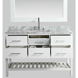 Design Element London 54" White Transitional Single Sink Vanity Set