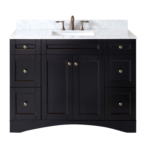 Virtu USA Elise 48" Single Bathroom Vanity with Marble Top and Square Sink