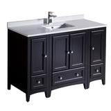 Fresca Oxford 48" Espresso Traditional Bathroom Cabinets w/ Top & Sink