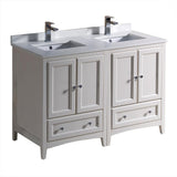 Fresca Oxford 48" Antique White Traditional Double Sink Bathroom Cabinets