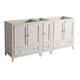 Fresca Oxford 71" Antique White Traditional Double Sink Bathroom Cabinets