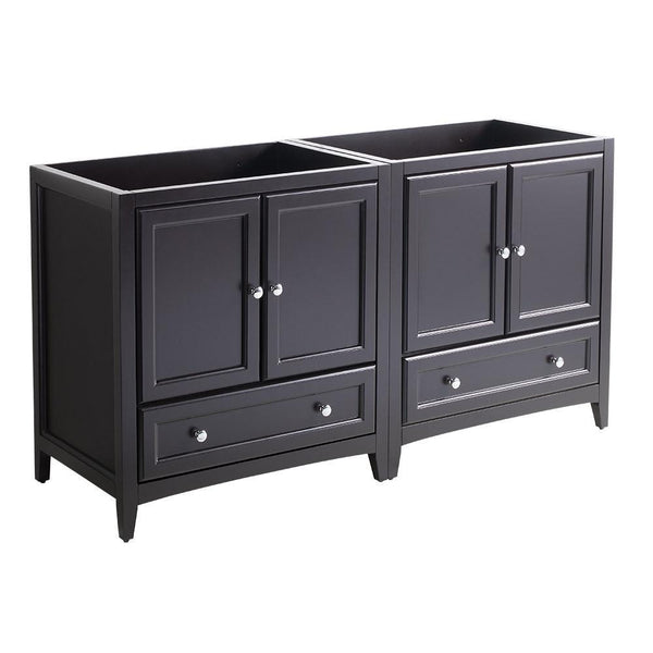 Fresca Oxford 59" Espresso Traditional Double Sink Bathroom Cabinets