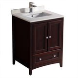 Fresca Oxford 24" Mahogany Traditional Bathroom Cabinet w/ Top & Sink