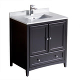 Fresca Oxford 30" Espresso Traditional Bathroom Cabinet w/ Top & Sink