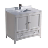 Fresca Oxford 36" Antique White Traditional Bathroom Cabinet