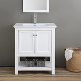 Fresca Manchester 30" White Traditional Bathroom Vanity