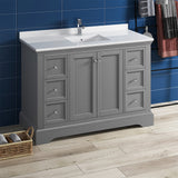 Fresca Windsor 48" Gray Textured Traditional Bathroom Cabinet w/ Top  Sink | FCB2448GRV-CWH-U