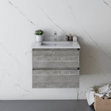 Fresca Formosa 24" Ash Modern Wall Hung Bathroom Vanity | FCB3124ASH-CWH-U