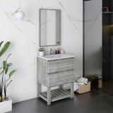 Fresca Formosa 24" Ash Modern Floor Standing Open Bottom Bathroom Vanity | FCB3124ASH-FS-CWH-U