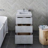 Fresca Formosa 24" Rustic White Modern Floor Standing Bathroom Vanity | FCB3124RWH-FS-CWH-U